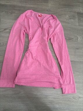 Puma Pink Slim Long-Sleeve Henley